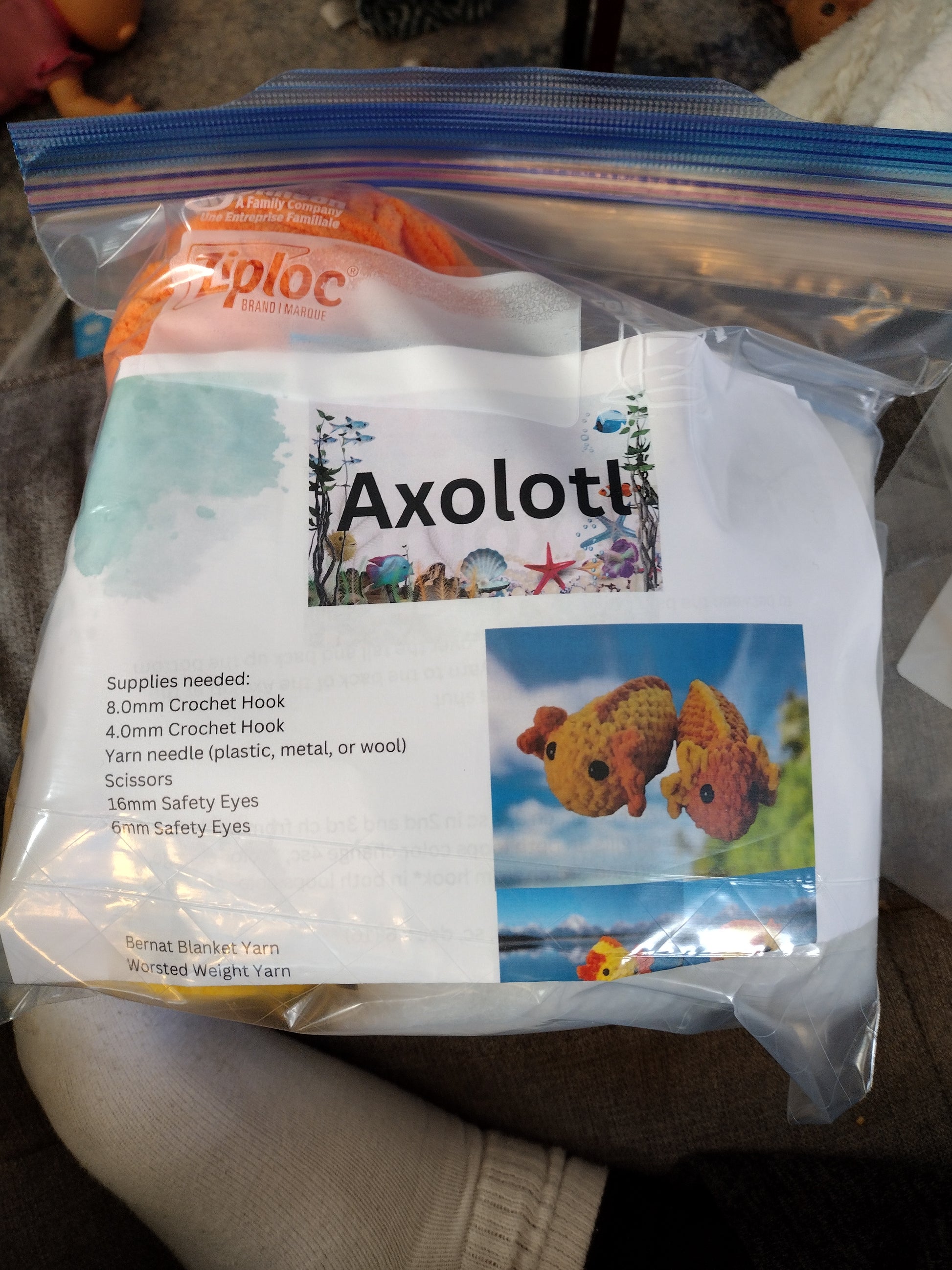 Axolotl Crochet Kit – Idaho Cottage Creations